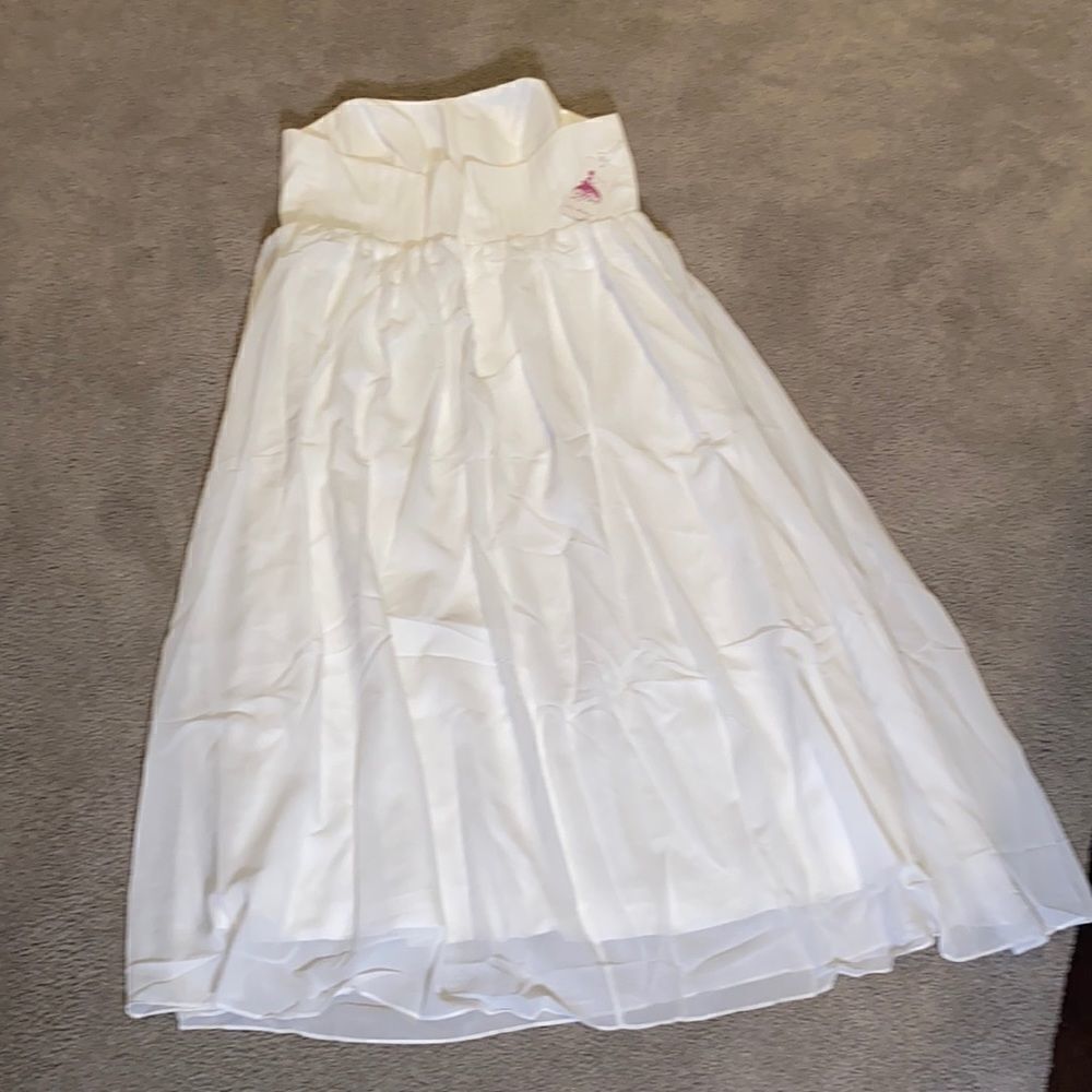 Women’s Elegant Ivory Strapless Full Length Chiffon Prom Party Formal Dress XXXL - Picture 6 of 7